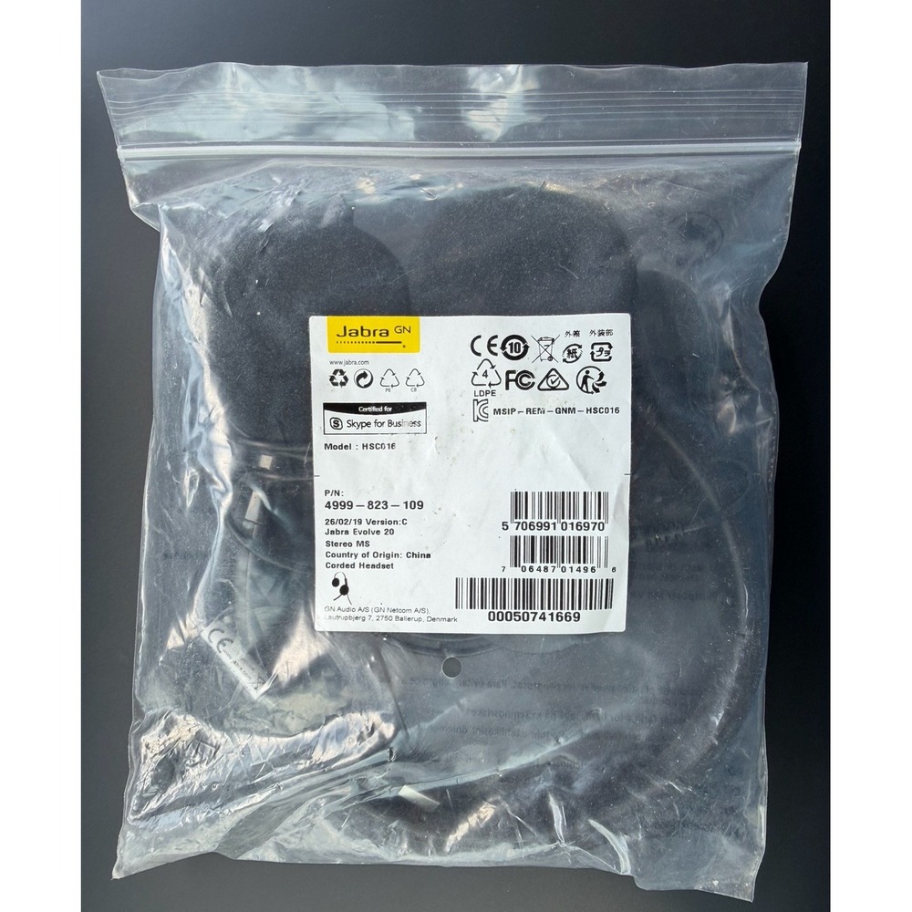 Jabra Evolve 20 SE GSA (HSC016) - Stereo headset (GSA 4999-823-109) New